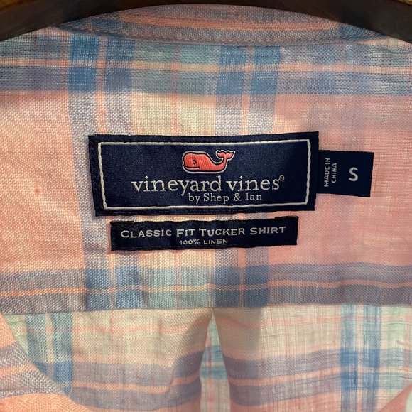 Vineyard Vines Men's Linen Pink Classic Size S - Picture 2 of 4